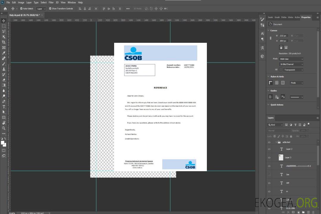 Référence République tchèque , CSOB , closure template Référence République tchèque , CSOB , closure template